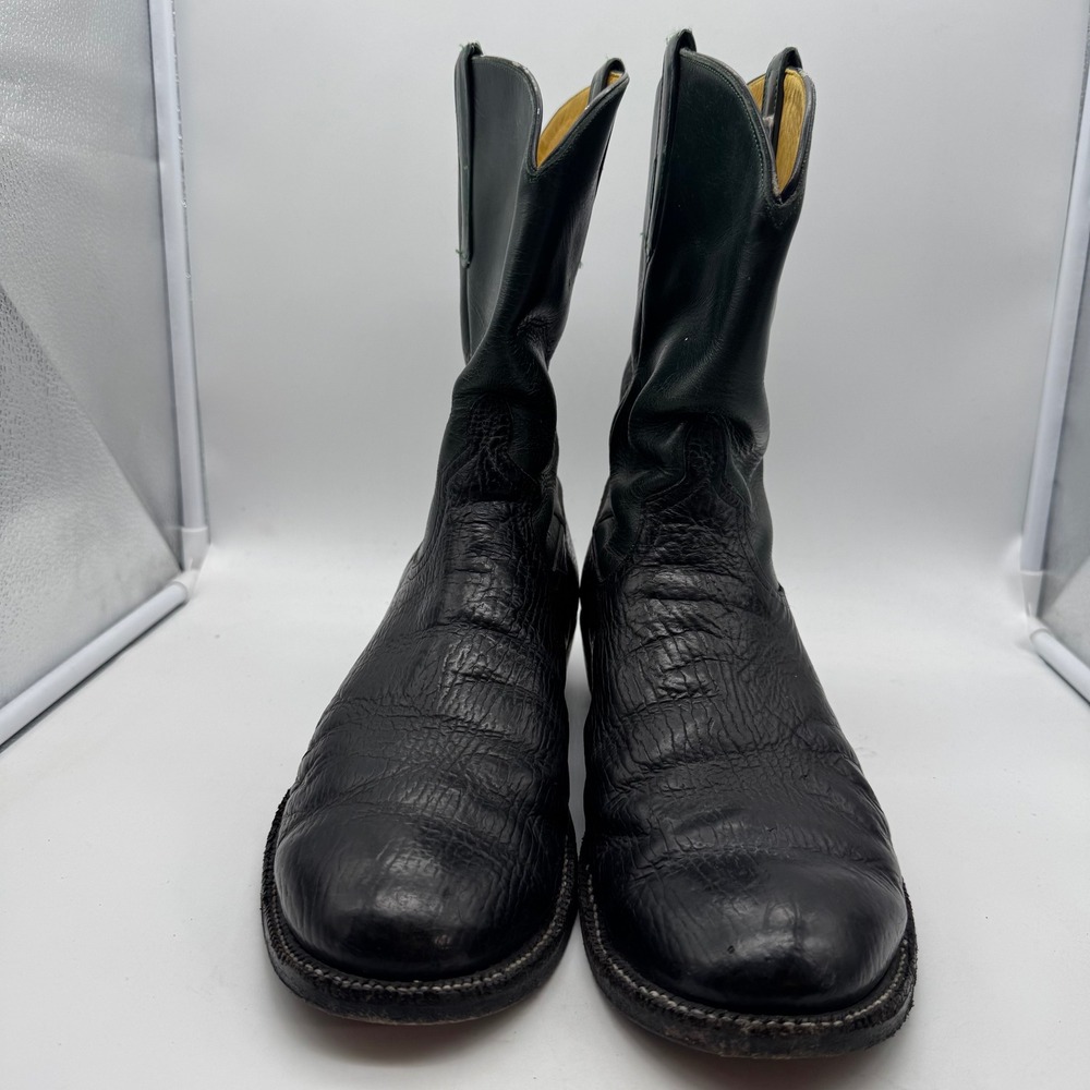 Anderson Bean Boot Company Mens Black Leather Cowboy Boots Style 3213A Size 4120 - Picture 2 of 7